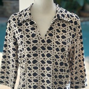 J McLaughlin Black and White Dress. Catalina Fabric. Size M